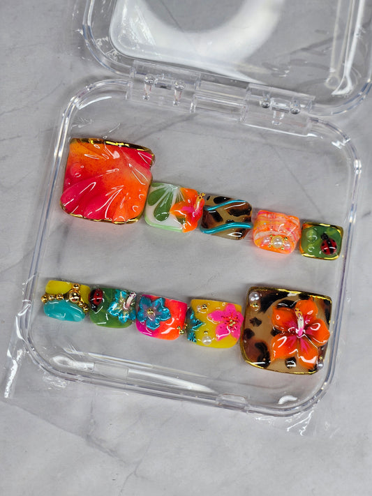 "Venomous Bloom" Press-On Toes Set