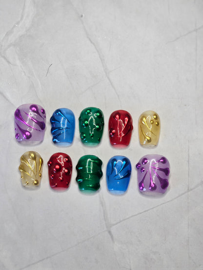"Jewel Pop" Mini Press-On Nails Set