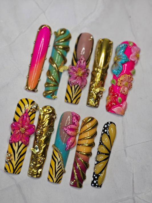 "Tropic Mirage" Press-On Nails Set
