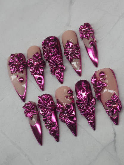 "Chromatic Bloom" Press-On Nails Set