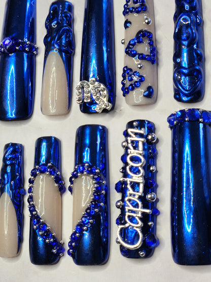 "Chrome Hearts" Press-On Nails Set