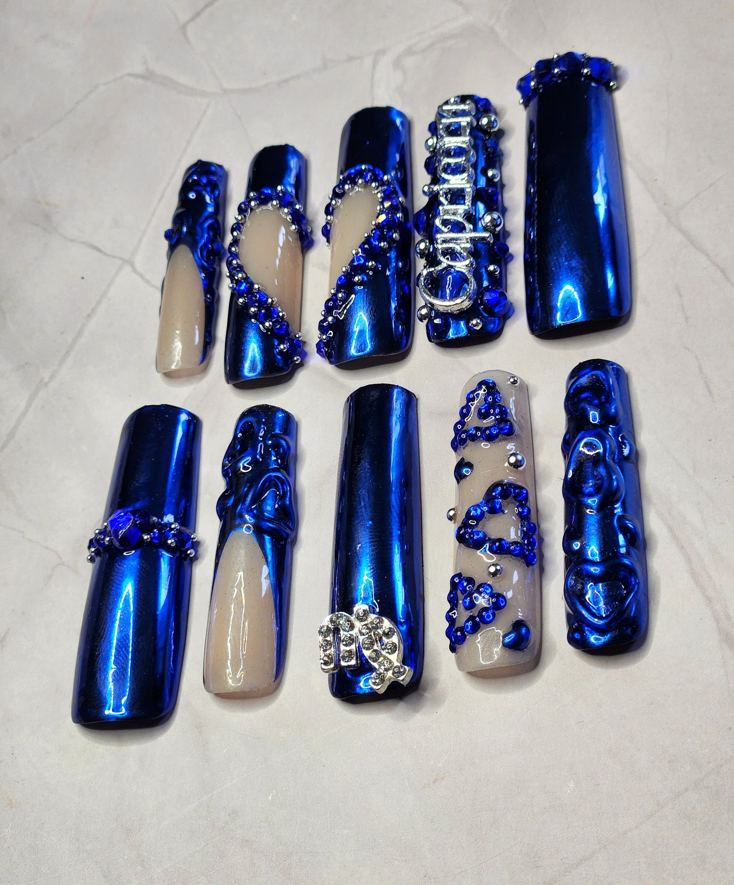 "Chrome Hearts" Press-On Nails Set