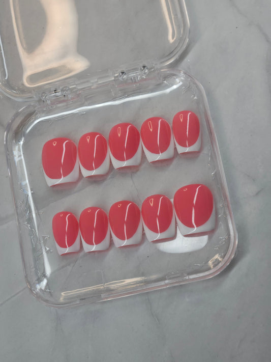 Pink based french tip Press-On Nails Set