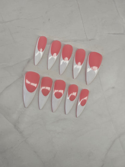 Pink based french tip Press-On Nails Set