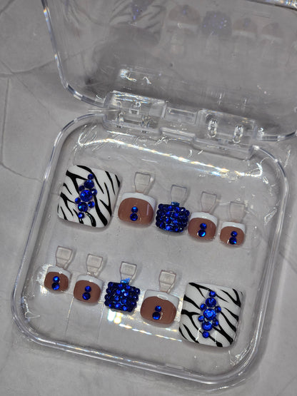 "Sapphire Savage" Press-On Toes Set