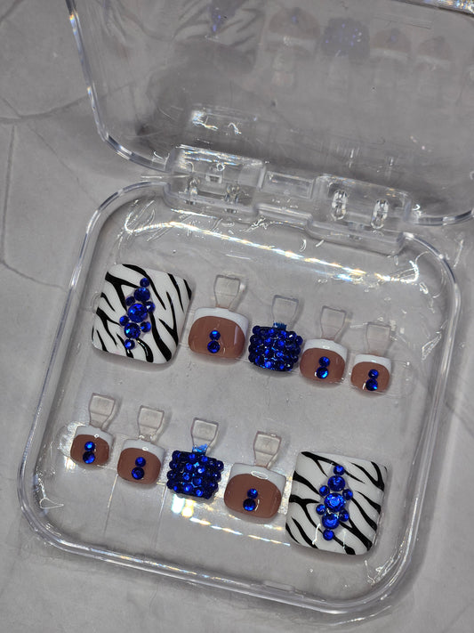 "Sapphire Savage" Press-On Toes Set